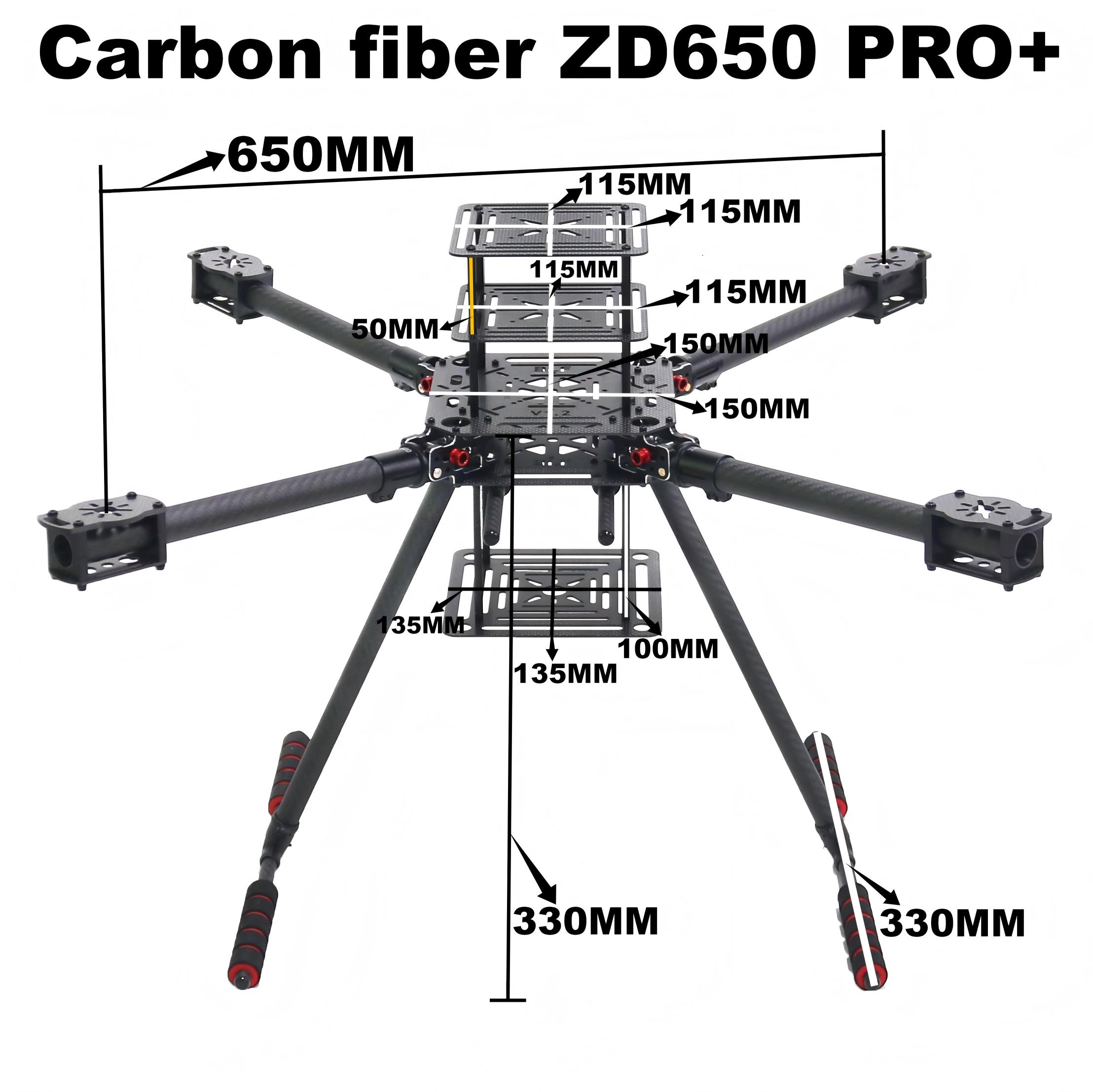 Heavy Lift Drone Frame - RCtoSky ZD650 PRO+ 650mm Ardupilot Pixhawk