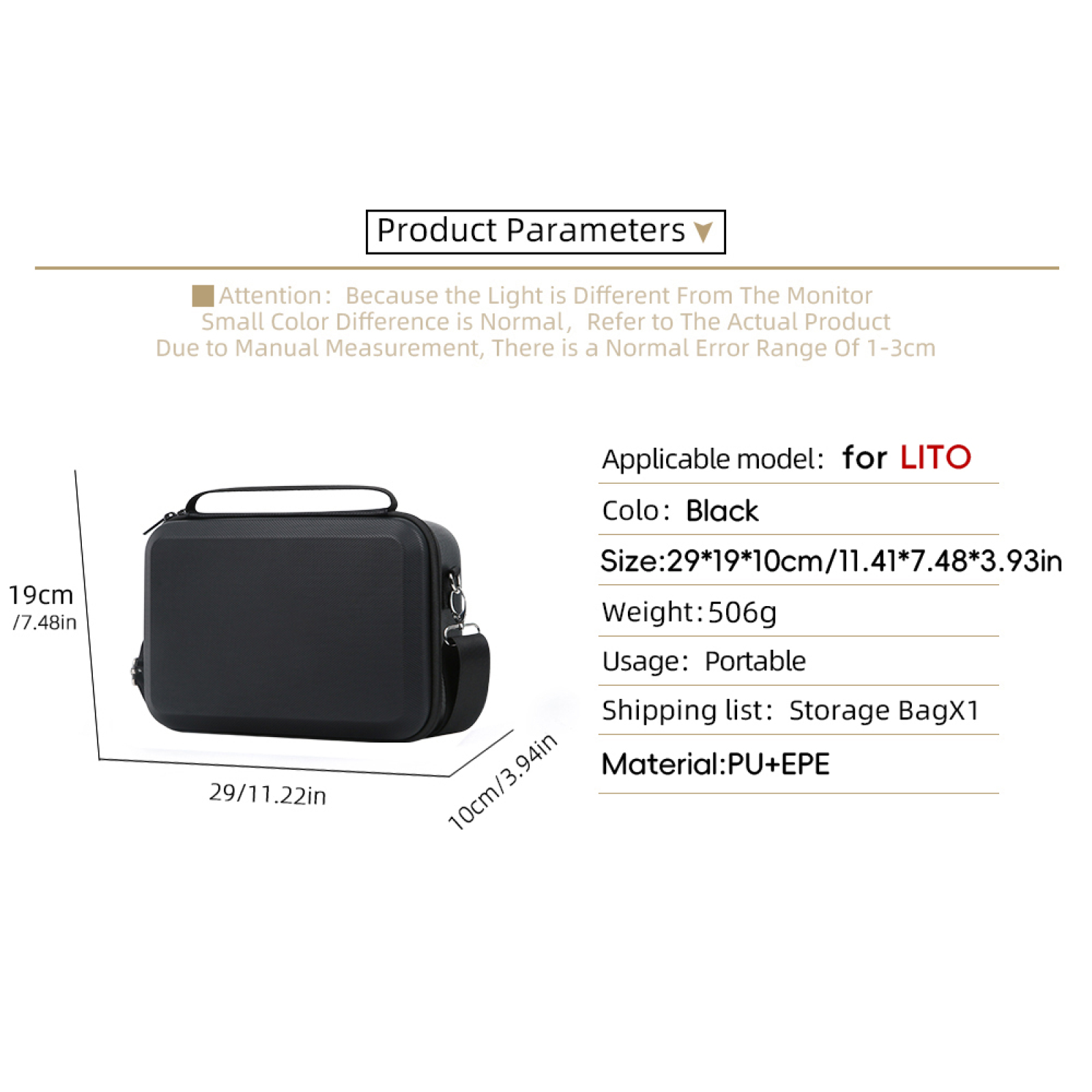 Drone X1 Rc - PU Storage Bag for DJI Lito