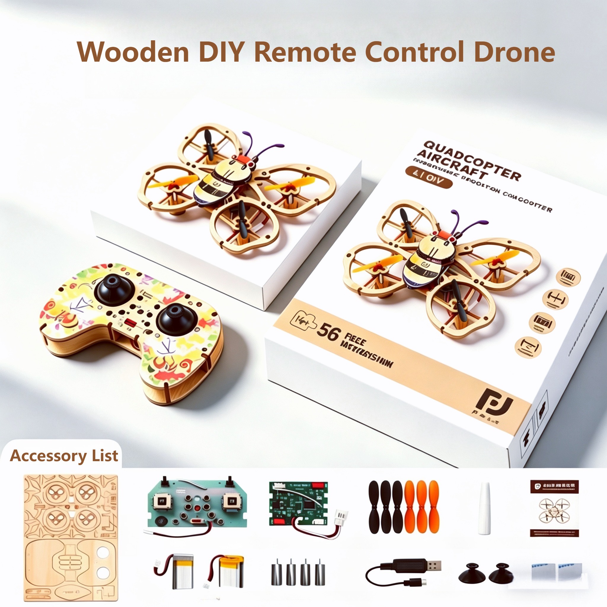 2026 New Wooden DIY Assembled  – Drone With Rc Controller Bewertung und Preis