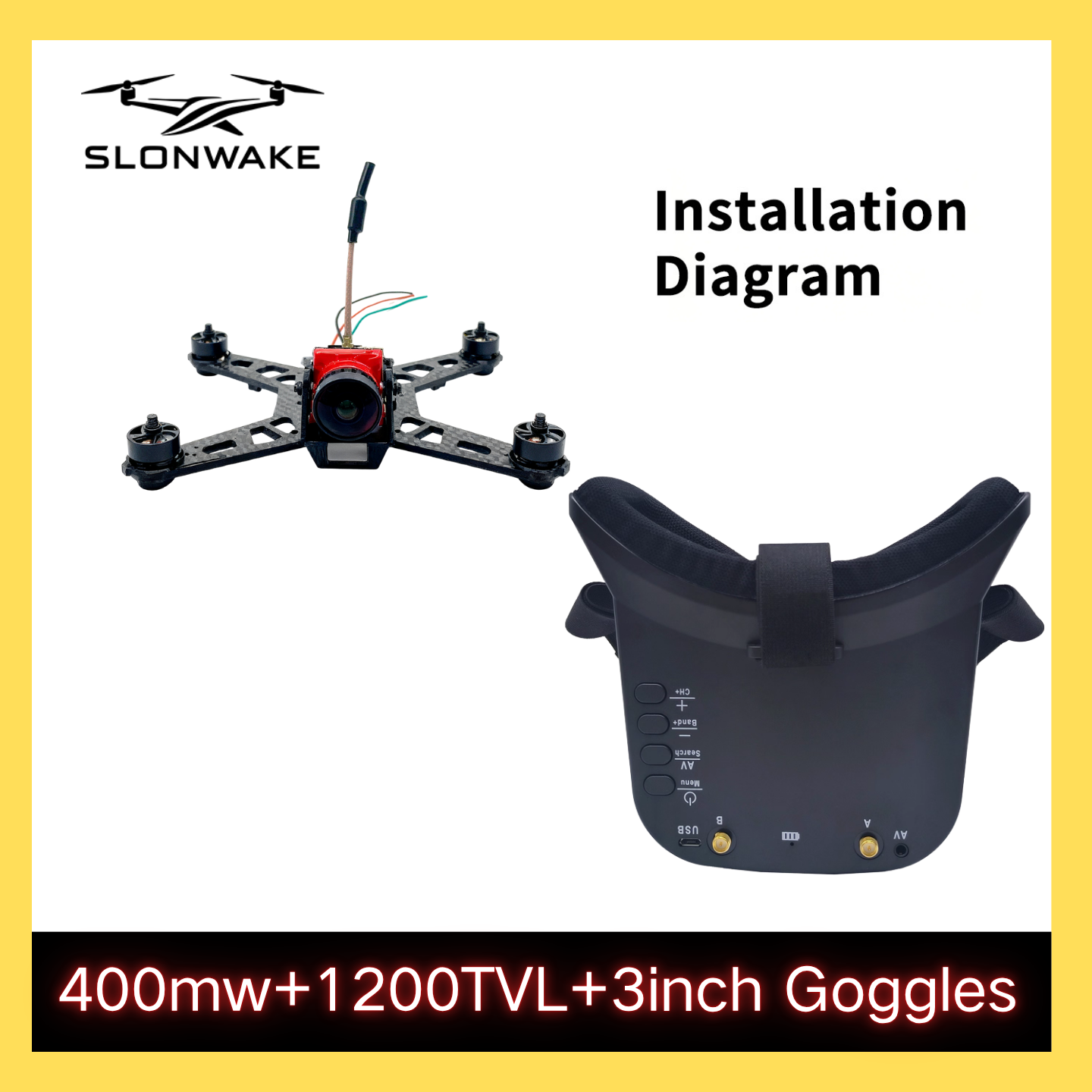 SLONWAKE 5.8G 48CH FPV 400mw V – Drone With Rc Controller Bewertung und Preis
